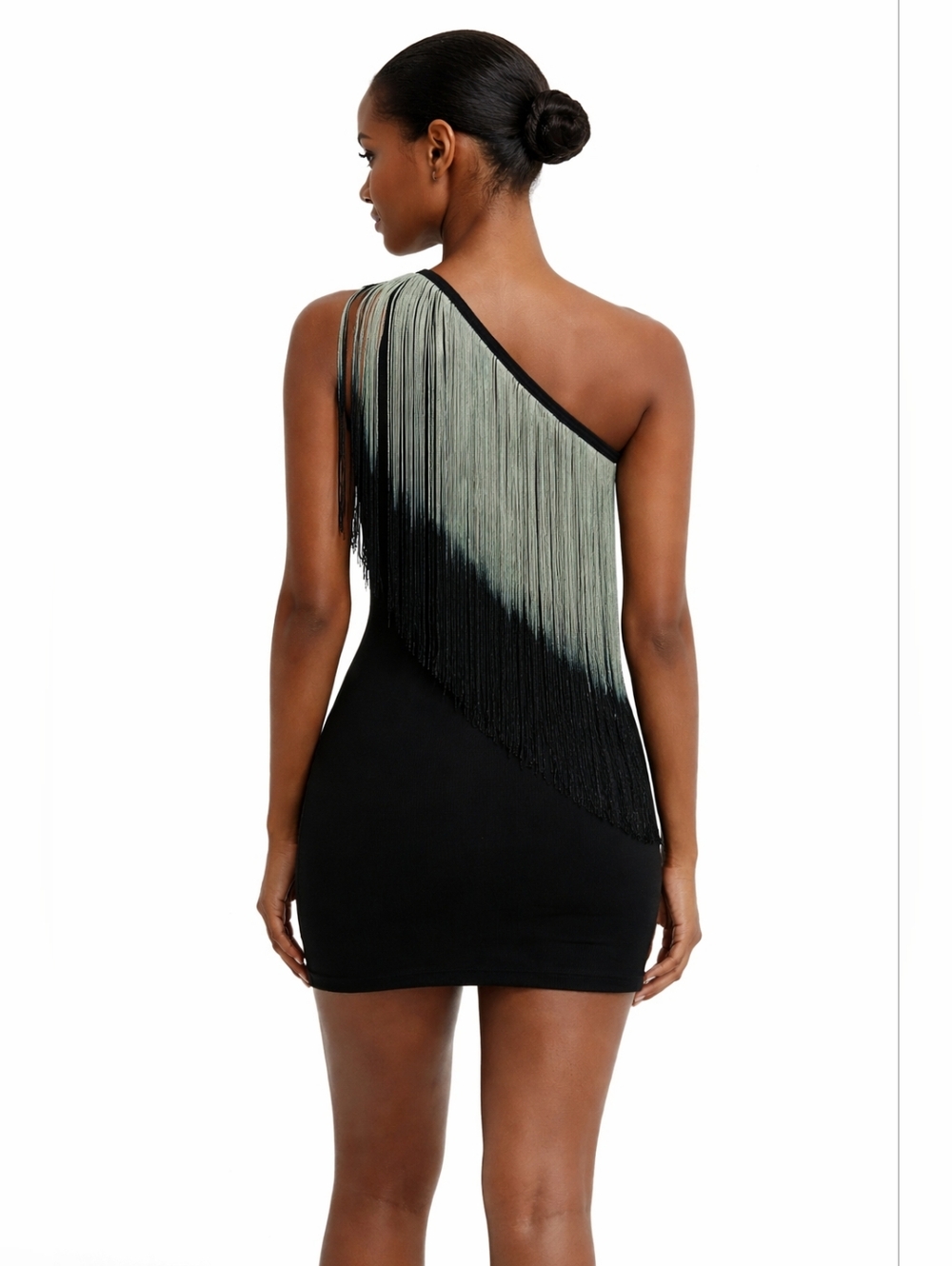 Zara One Shoulder Fringe Dress - Picture 3 of 7